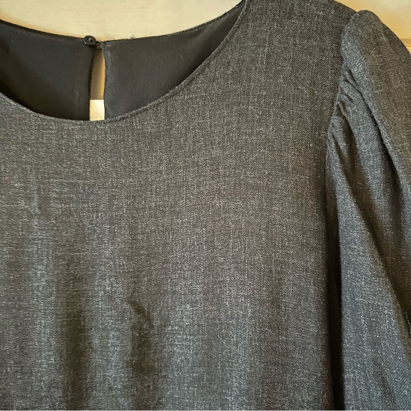 Zara Charcoal Midi Dress with tiered skirt and ruffle sleeve detail L - Picture 2 of 4